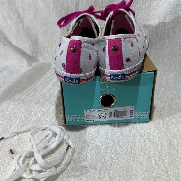 Keds x kate spade Ladybug Sneakers Women’s 9M Pink/White EUC w/ Box - Picture 7 of 9